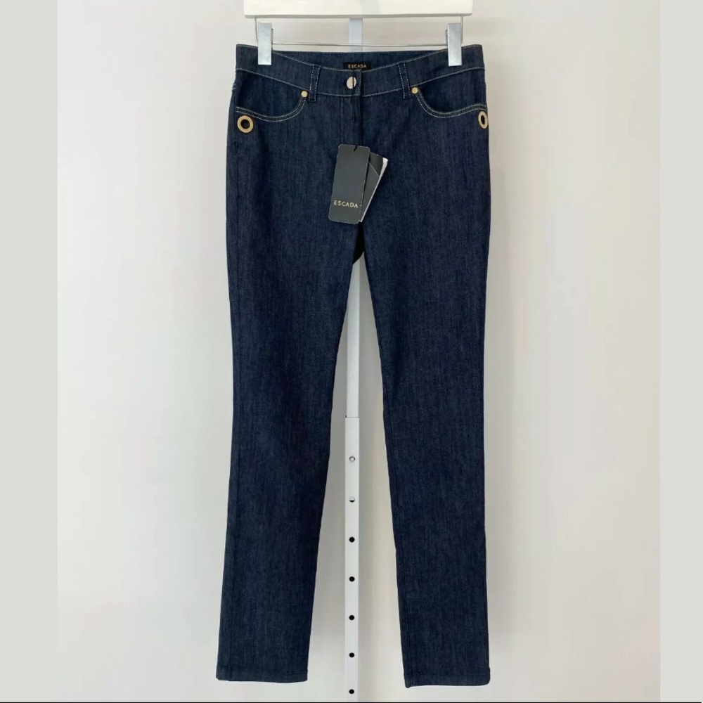 ESCADA NAVY NLUE JEANS SIZE US 6 / 36 NWTS!